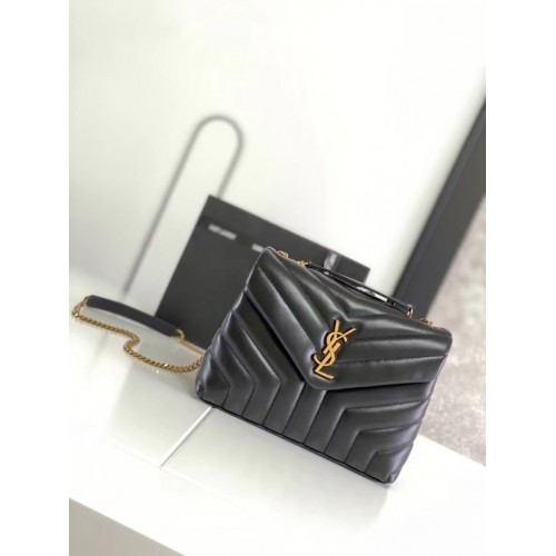 SAINT LAURENT LOULOU PICCOLA IN PELLE MATELASSE Y 494699 BLACK&BRONZE METAL HARDWARE