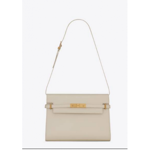 SAINT LAURENT BORSA MANHATTAN A SPALLA IN BOX SAINT LAURENT PELLE 5792710 BIANCO VINTAGE