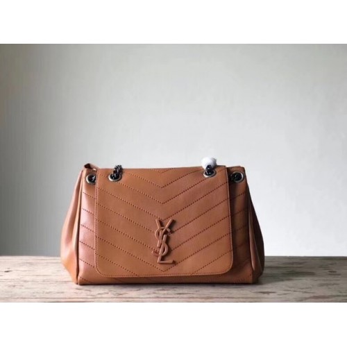 SAINT LAURENT Borsa a tracolla Nolita media in pelle 61877 Cammello