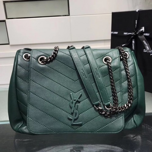 SAINT LAURENT Borsa a tracolla Nolita media in pelle 61877 verde
