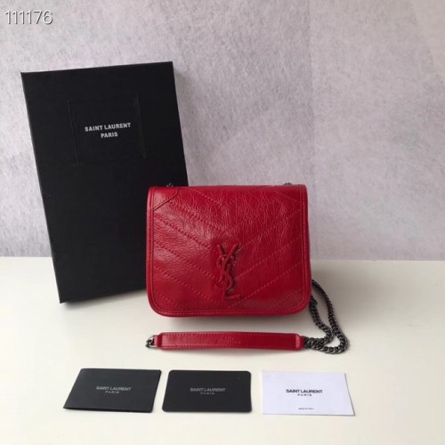 SAINT LAURENT Borsa a tracolla Niki Mini in pelle 03743 rossa