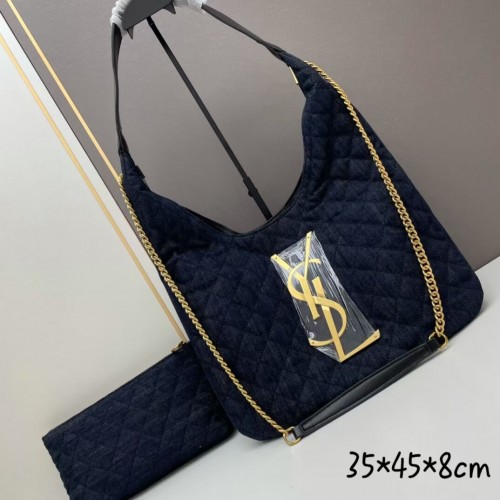 SAINT LAURENT SHOPPING Borsa in denim Y203434 blu scuro