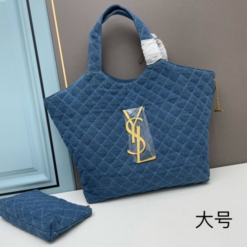 SAINT LAURENT SHOPPING Borsa in jeans Y205320 blu