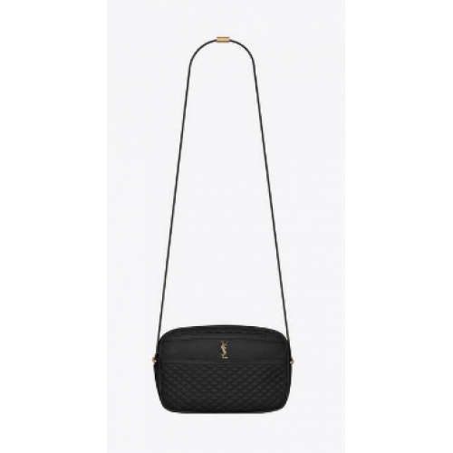 SAINT LAURENT VICTOIRE CAMERA BAG IN PELLE DI AGNELLO TRAPUNTATA 6489901 nero