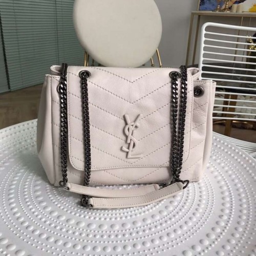 SAINT LAURENT borsa a spalla in pelle Y554248 crema
