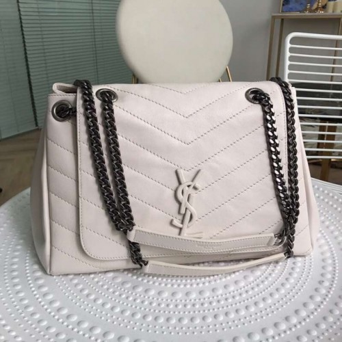 SAINT LAURENT borsa a spalla in pelle Y554256 crema