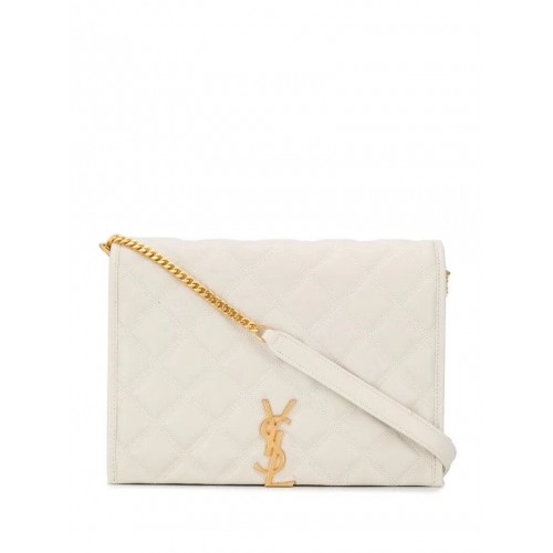 SAINT LAURENT borsa a spalla in pelle Y579607 bianca