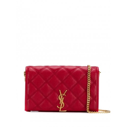 SAINT LAURENT borsa a spalla in pelle Y585031 rossa