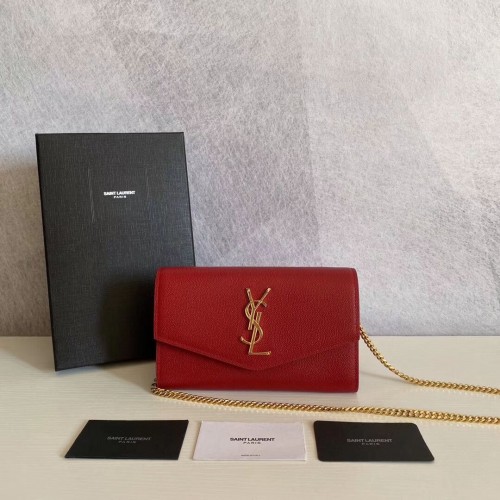 SAINT LAURENT borsa a spalla in pelle Y659193 rossa