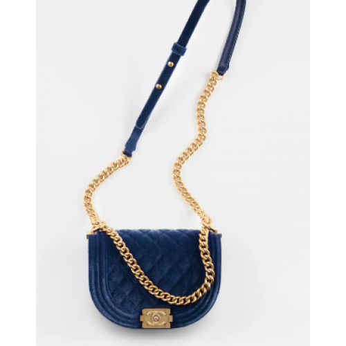 BORSA MESSENGER CHANEL BAMBINO PICCOLA AS3350 Blu Navy