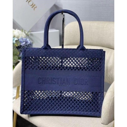 BORSA DIOR BOOK PICCOLA Ricamo a rete blu M1296Z