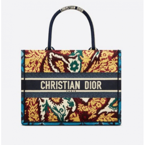 PICCOLA BORSA DIOR BOOK Ricamo Dior Paisley blu multicolore M1296ZJ