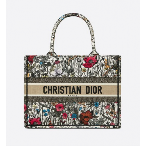 BORSA DIOR BOOK media Ricamo Mille Fleurs multicolore M1296Z