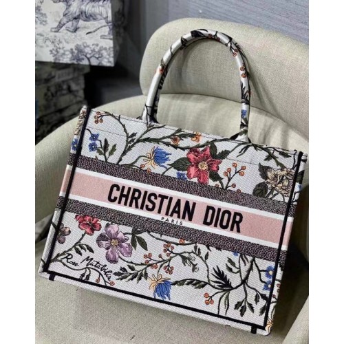 BORSA DIOR BOOK media Ricamo Mille Fleurs multicolore M1296ZW