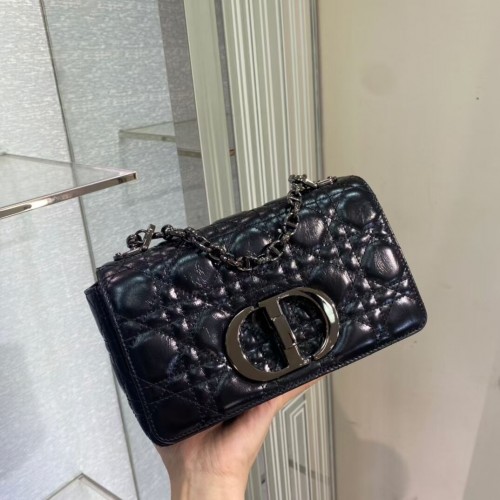 PICCOLA BORSA DIOR CARO Gradient Cannage Pelle cerata importata M9241 nera