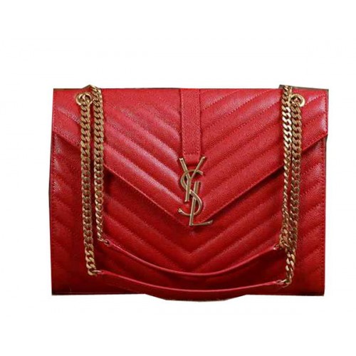 Saint Laurent Classic Monogramme Cannage Pattern Flap Bag Y5480 Rosso