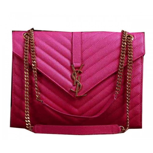 Saint Laurent Classic Monogramme Borsa con patta modello Cannage Y5480 rosa