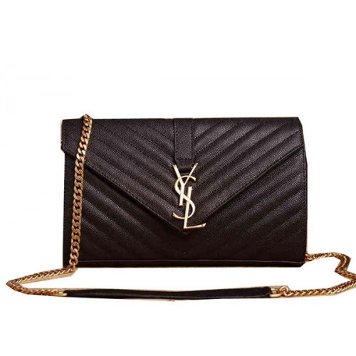 Borsa con patta modello Cannage monogramma classico Saint Laurent Y5482 nera