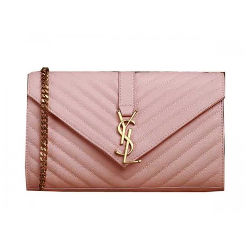 Borsa con patta modello Cannage monogramma classico Saint Laurent Y5482 rosa