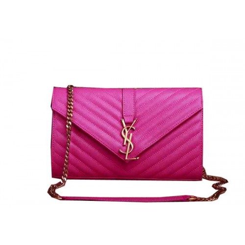 Borsa con patta modello Cannage monogramma classico Saint Laurent Y5482 rosa