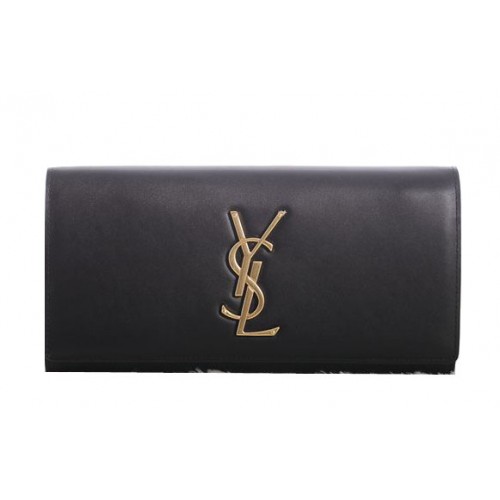 Pochette Saint Laurent Classic Monogramme in pelle originale Y5486 nera