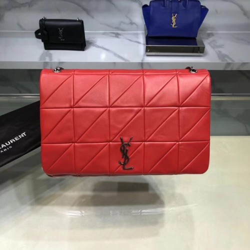 Saint Laurent Jamie Monogram Giant Full-Flap Chain Borsa a tracolla NMS18 rossa