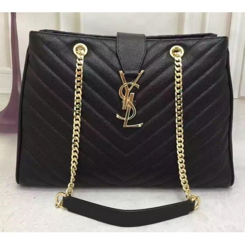 Borsa in pelle modello Cabas Cannage grande Saint Laurent Y26584 nera