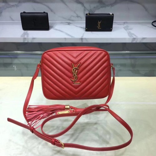 Borsa per fotocamera media Saint Laurent Lou 520534 rossa