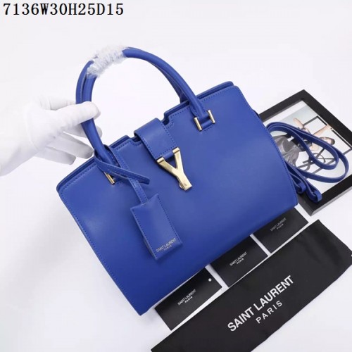 Borsa con patta in pelle Monogramme piccola classica Saint Laurent Y7136 blu