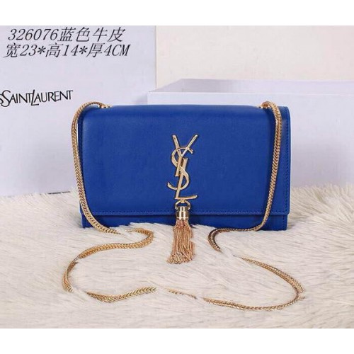 Borsa a tracolla a tracolla monogramma mini Saint Laurent 326076 blu