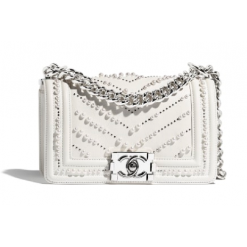 Piccolo ragazzo canale Flap Bag A67085 bianco