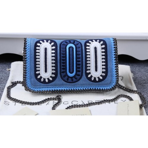 Borsa a tracolla in denim Stella McCartney SM829 blu