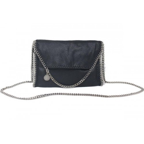 Borsa a tracolla Falabella Stella McCartney in PVC nero 875 argento