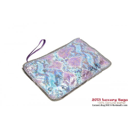 Pochette pieghevole Stella McCartney Falabella 832 Blue Snake