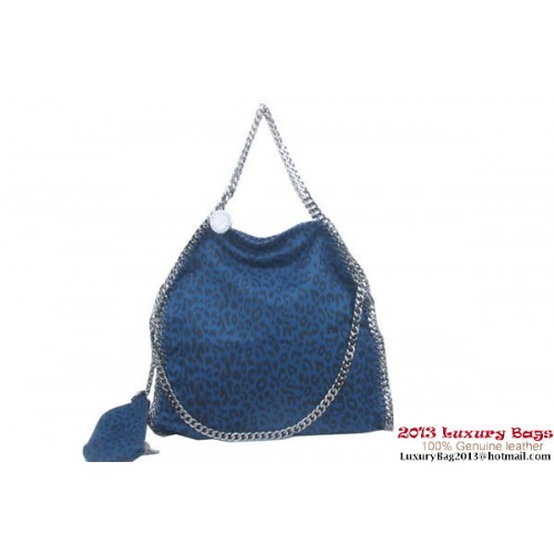 Stella McCartney Falabella Leopard PVC Fold Over Tote Bag 809 Blu