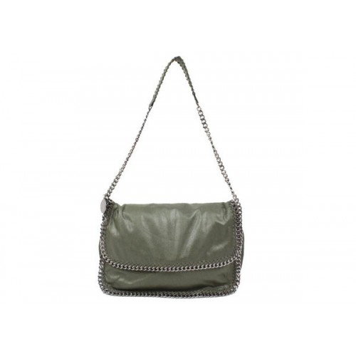Borsa a tracolla Falabella in PVC Stella McCartney 838 verde scuro