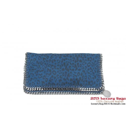 Stella McCartney Pochette Falabella Leopard PVC Fold Over 812S Blu