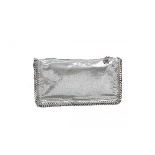 Pochette Fold Over Stella McCartney Falabella in PVC 865 Argento
