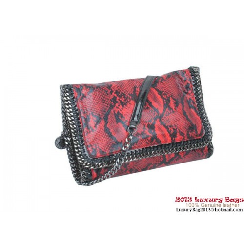 Borsa a tracolla in PVC Stella McCartney Falabella Snake 822 rossa