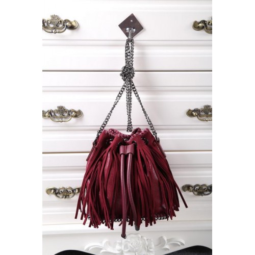 Stella McCartney Borsa Secchiello Falabella Sun Frange SMC012 Vino