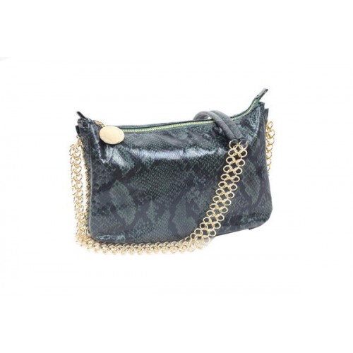 Borsa a tracolla in pelle serpente Stella McCartney 835 verde