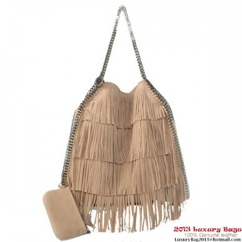 Stella McCartney Falabella Shaggy Tassels Fold Over Tote Bag Albicocca