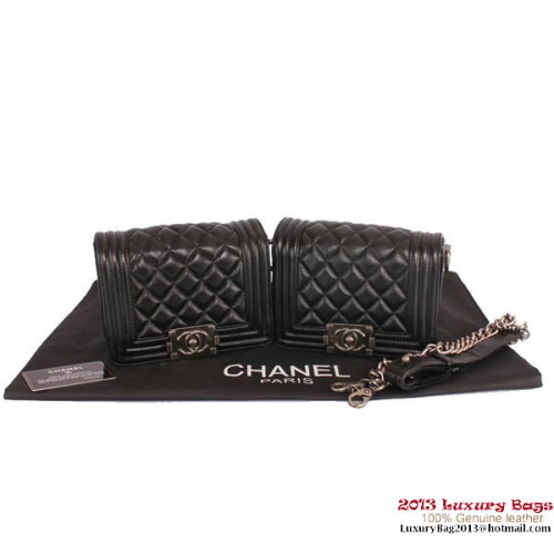 Twin Boy Chanel Borsa a tracolla con patta in pelle di montone A67078 nera