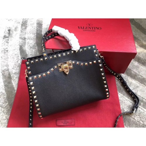 Borsa a spalla VALENTINO Candy Rockstud in pelle trapuntata 0650 nera