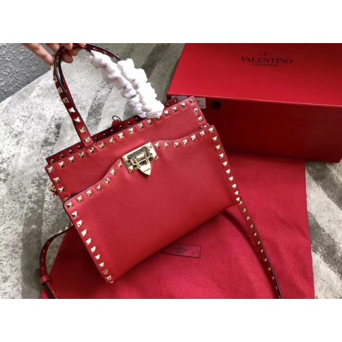 Borsa a spalla VALENTINO Candy Rockstud in pelle trapuntata 0650 rossa