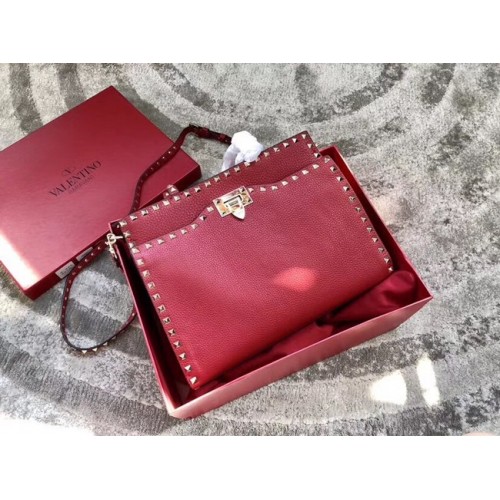 VALENTINO Borsa a tracolla Candy Rockstud in pelle trapuntata 0650L rossa
