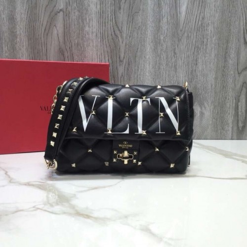 VALENTINO Borsa a tracolla Candy in pelle trapuntata 0072 black&white