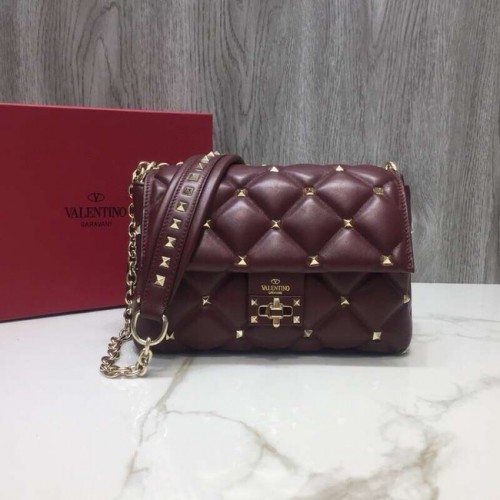 VALENTINO Borsa a tracolla Candy in pelle trapuntata 0072 rosso scuro