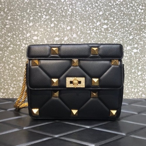 VALENTINO GARAVANI Borsa a Spalla in Vitello Granato 2B0I59 nero