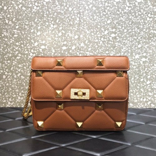 VALENTINO GARAVANI Borsa a Spalla in Vitello Granato 2B0I59 marrone